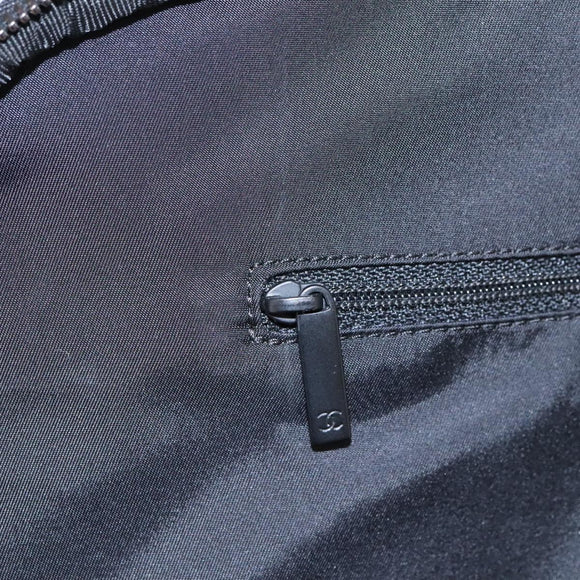 CHANEL Carry Case New Travel line suitcase Nylon Black CC Auth bs23739