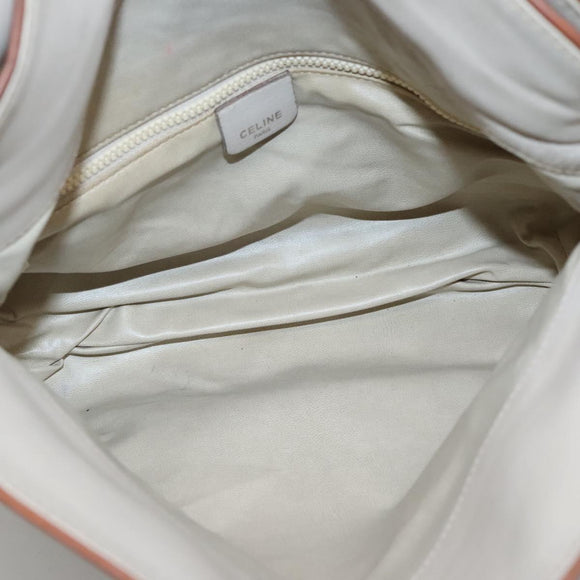 CELINE Shoulder Bag Leather Beige Auth bs23749