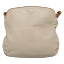 CELINE Shoulder Bag Leather Beige Auth bs23749-2