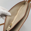 CELINE Shoulder Bag Leather Beige Auth bs23749-6