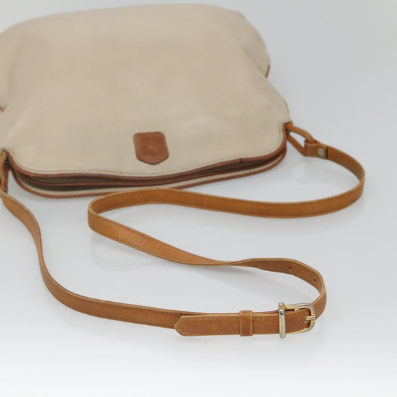 CELINE Shoulder Bag Leather Beige Auth bs23749