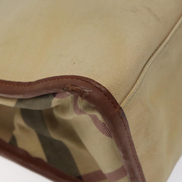 BURBERRY Tote Bag Canvas Beige Auth bs23757