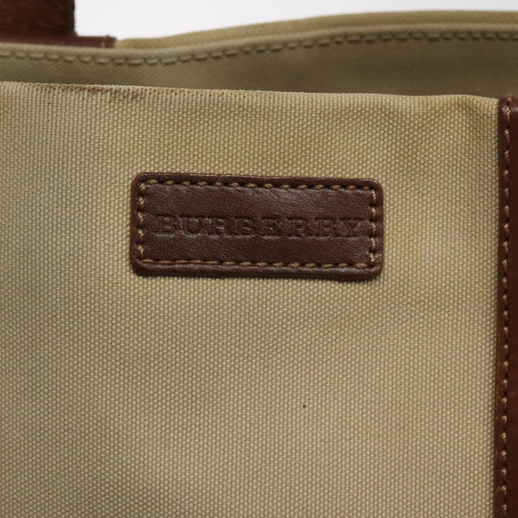 BURBERRY Tote Bag Canvas Beige Auth bs23757