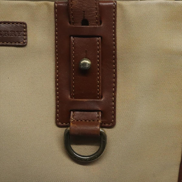 BURBERRY Tote Bag Canvas Beige Auth bs23757