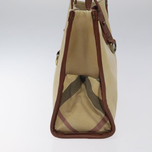 BURBERRY Tote Bag Canvas Beige Auth bs23757