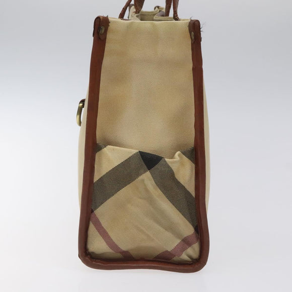 BURBERRY Tote Bag Canvas Beige Auth bs23757