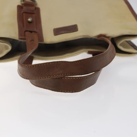 BURBERRY Tote Bag Canvas Beige Auth bs23757