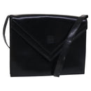 LOEWE Anagram Shoulder Bag Leather Black Auth bs23759-1
