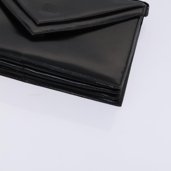 LOEWE Anagram Shoulder Bag Leather Black Auth bs23759