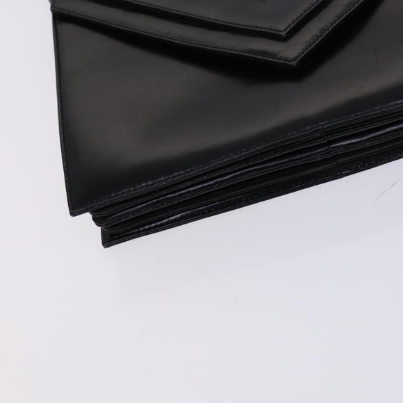 LOEWE Anagram Shoulder Bag Leather Black Auth bs23759