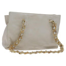 PRADA Shoulder Bag Leather White Auth bs23764-1