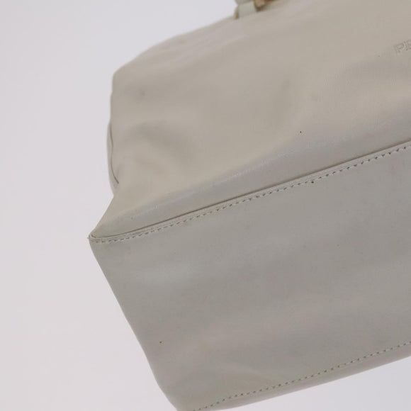 PRADA Shoulder Bag Leather White Auth bs23764