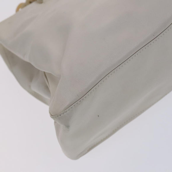 PRADA Shoulder Bag Leather White Auth bs23764