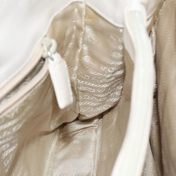 PRADA Shoulder Bag Leather White Auth bs23764