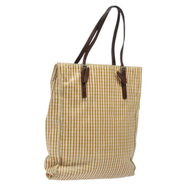 PRADA Hand Bag Leather Beige Auth bs23765