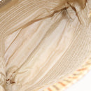 PRADA Hand Bag Leather Beige Auth bs23765-11