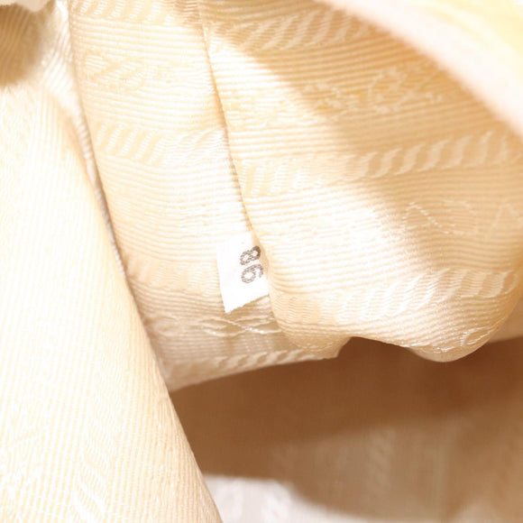 PRADA Hand Bag Leather Beige Auth bs23765