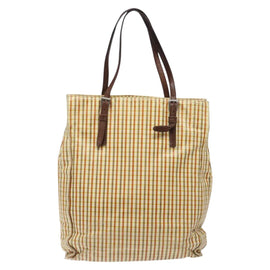 PRADA Hand Bag Leather Beige Auth bs23765 - 0