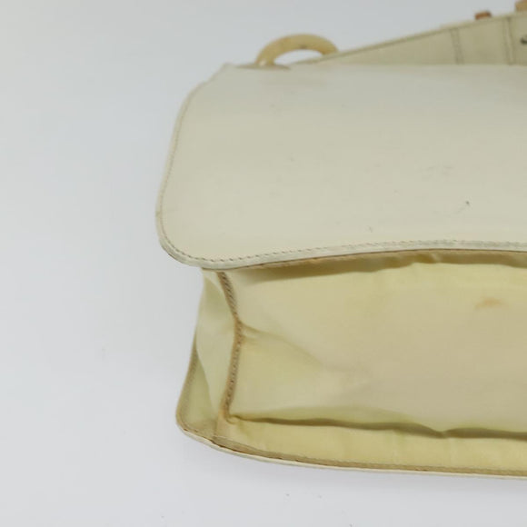 PRADA Shoulder Bag Leather Beige Auth bs23766