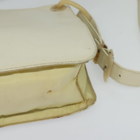 PRADA Shoulder Bag Leather Beige Auth bs23766