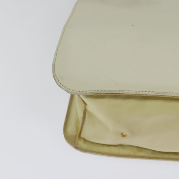PRADA Shoulder Bag Leather Beige Auth bs23766