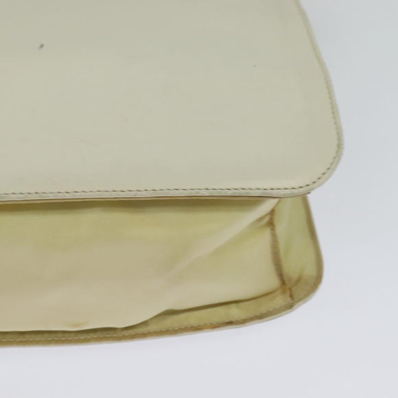 PRADA Shoulder Bag Leather Beige Auth bs23766