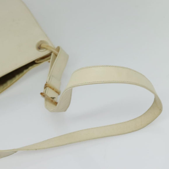 PRADA Shoulder Bag Leather Beige Auth bs23766