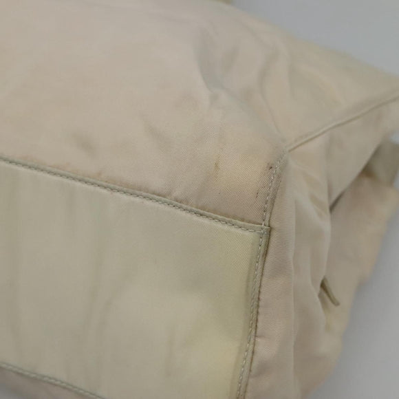 PRADA Shoulder Bag Nylon Beige Auth bs23768