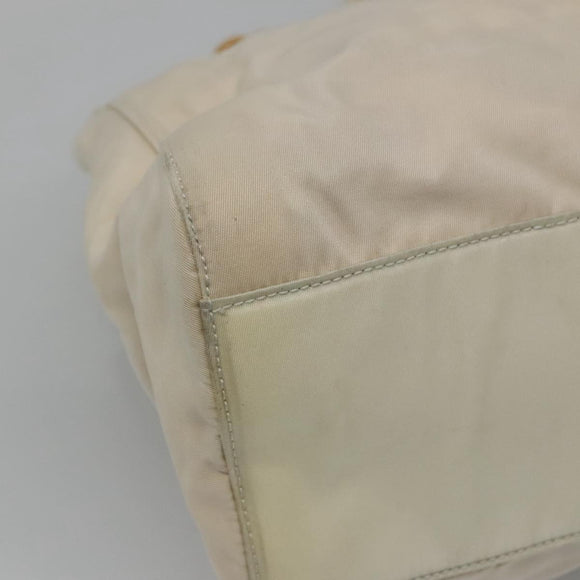 PRADA Shoulder Bag Nylon Beige Auth bs23768