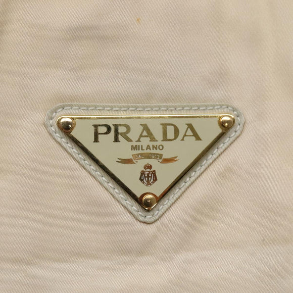PRADA Shoulder Bag Nylon Beige Auth bs23768