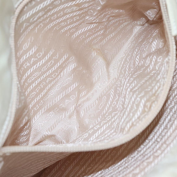 PRADA Shoulder Bag Nylon Beige Auth bs23768