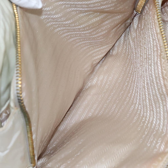 PRADA Shoulder Bag Nylon Beige Auth bs23768