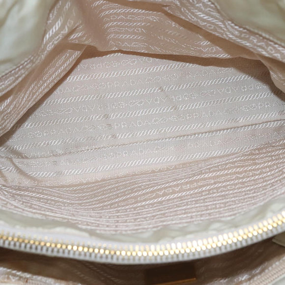 PRADA Shoulder Bag Nylon Beige Auth bs23768