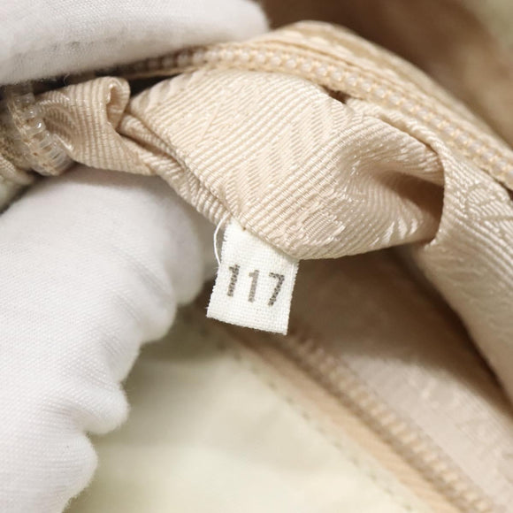 PRADA Shoulder Bag Nylon Beige Auth bs23768