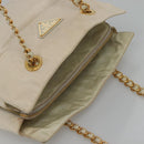 PRADA Shoulder Bag Nylon Beige Auth bs23768-6