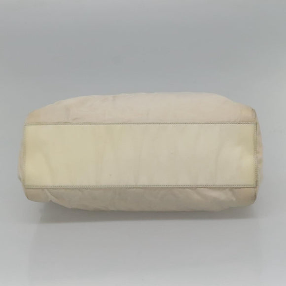 PRADA Shoulder Bag Nylon Beige Auth bs23768