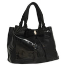 Salvatore Ferragamo Hand Bag Enamel Black Auth bs23791-1