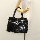 Salvatore Ferragamo Hand Bag Enamel Black Auth bs23791-27