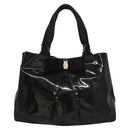 Salvatore Ferragamo Hand Bag Enamel Black Auth bs23791-13