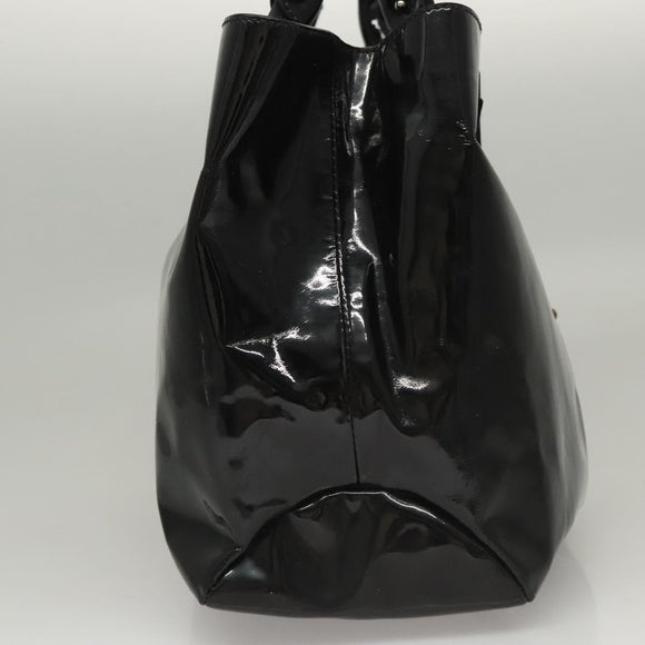 Salvatore Ferragamo Hand Bag Enamel Black Auth bs23791
