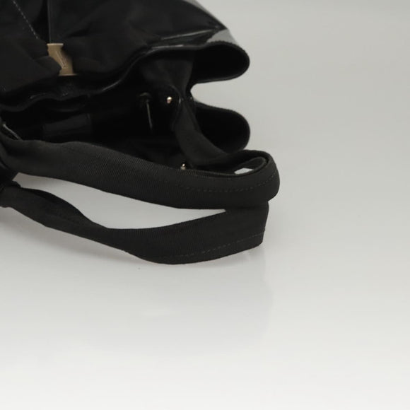 Salvatore Ferragamo Hand Bag Enamel Black Auth bs23791