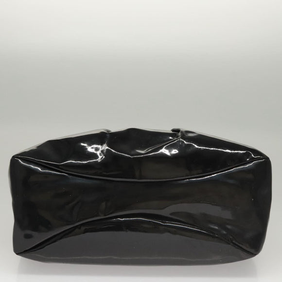 Salvatore Ferragamo Hand Bag Enamel Black Auth bs23791