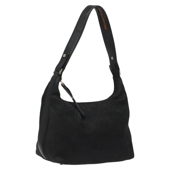 Salvatore Ferragamo Hand Bag Canvas Black Auth bs23793