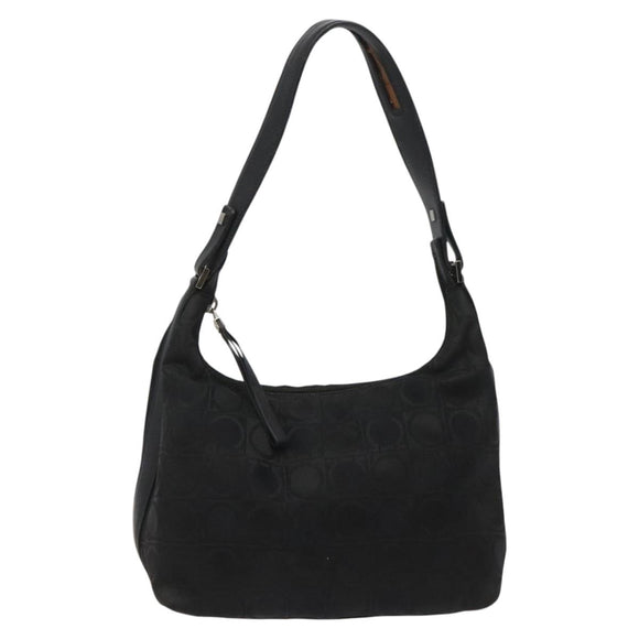 Salvatore Ferragamo Hand Bag Canvas Black Auth bs23793