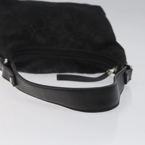 Salvatore Ferragamo Hand Bag Canvas Black Auth bs23793