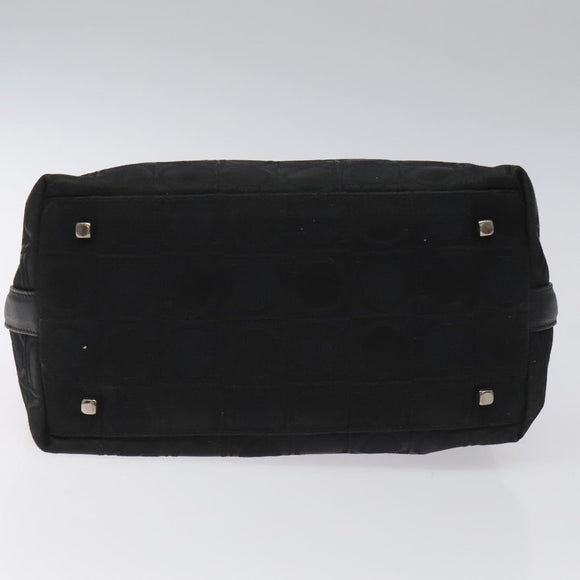 Salvatore Ferragamo Hand Bag Canvas Black Auth bs23793