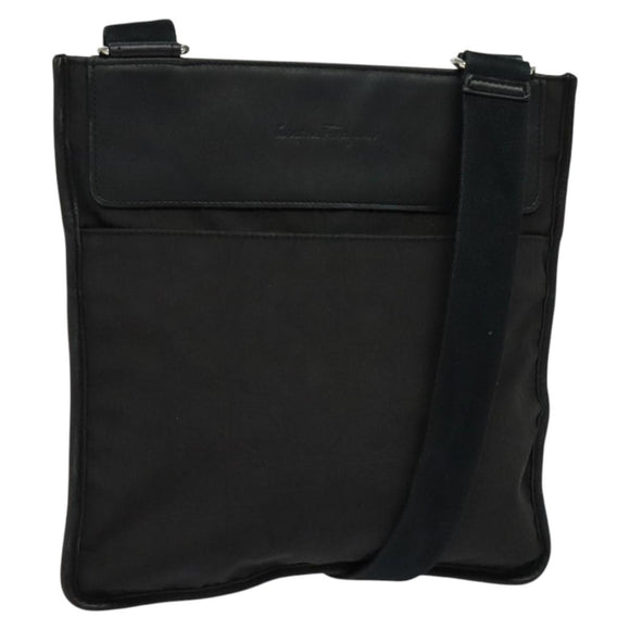 Salvatore Ferragamo Shoulder Bag Nylon Black Auth bs23806