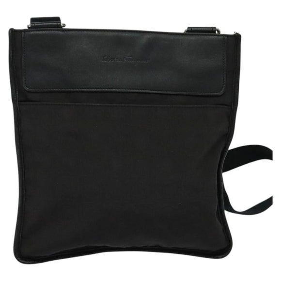 Salvatore Ferragamo Shoulder Bag Nylon Black Auth bs23806