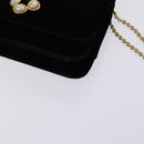 CHANEL Chain Shoulder Bag Velor Black CC Auth bs23807-10