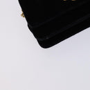 CHANEL Chain Shoulder Bag Velor Black CC Auth bs23807-11